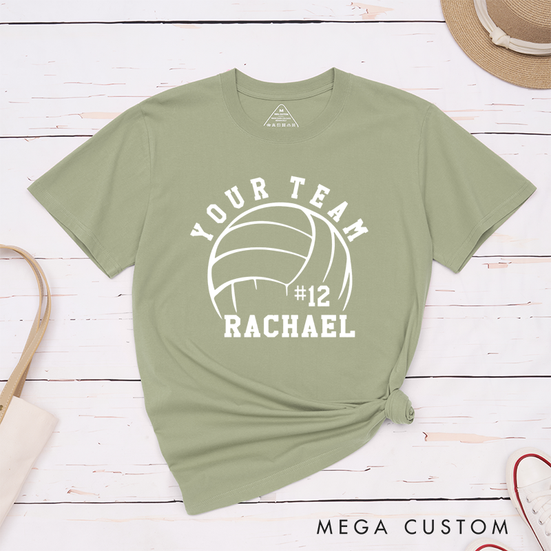 Personalized Volleyball T-Shirts Featuring Team Name and Your Number - Custom Volleyball Tee