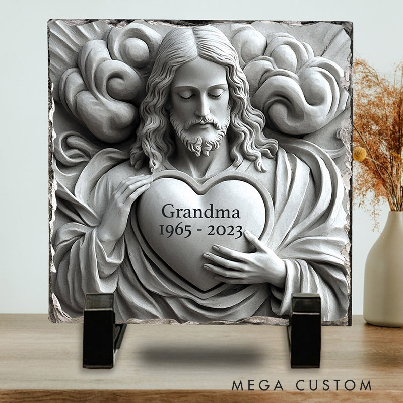 Personalized Memorial Stone God Is With You Sympathy Gift Slate Grave Marker Keepsake Bereavement Gift 