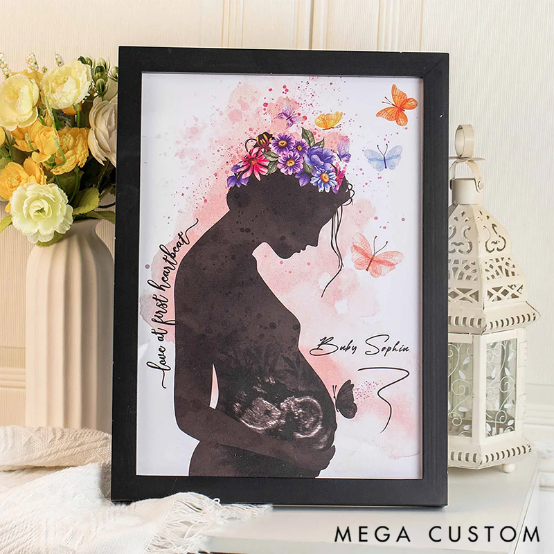Personalized Baby Scan Canvas Gift New Mother Gift