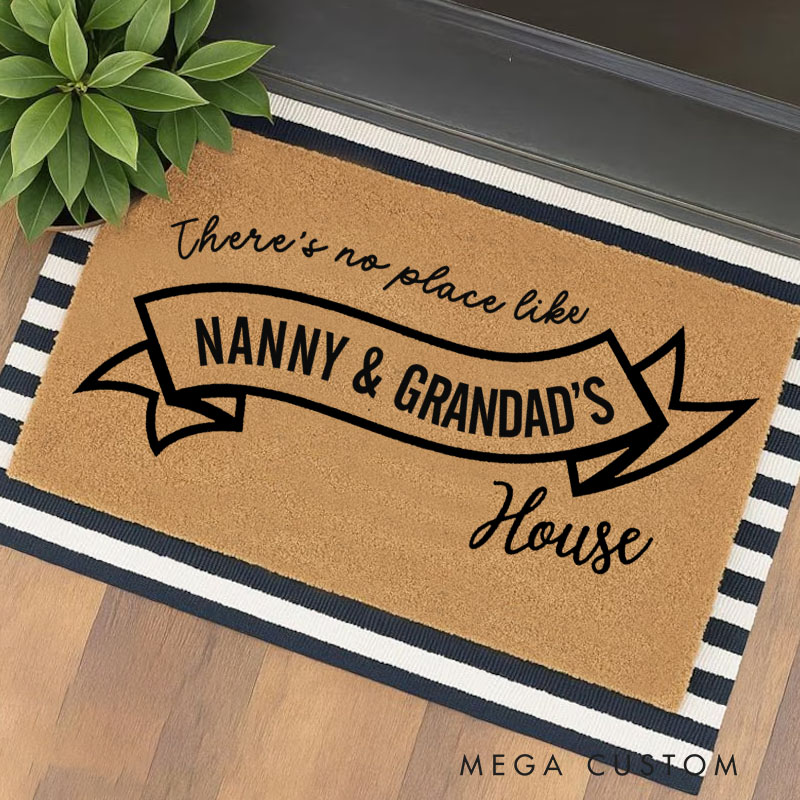 Personalized Grandparents Welcome Doormat There's No Place Like Nanny and Grandad's House Housewarming Gift Personalized Grandparents Gift Mat