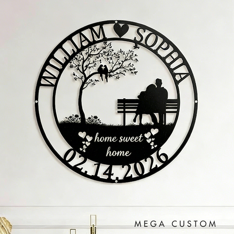 Personalized Wedding Anniversary Gift For Couple Custom Couple Metal Sign Wedding Gift Gift For Couple Gift For Husband Wife Metal Wall Sign