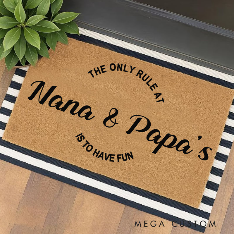 Personalized Grandparents Doormat Nana and Papa's House Gift for Grandma Grandparents Gift Nana Gift Papa Gift Grandparents Birthday Gifts Ideas