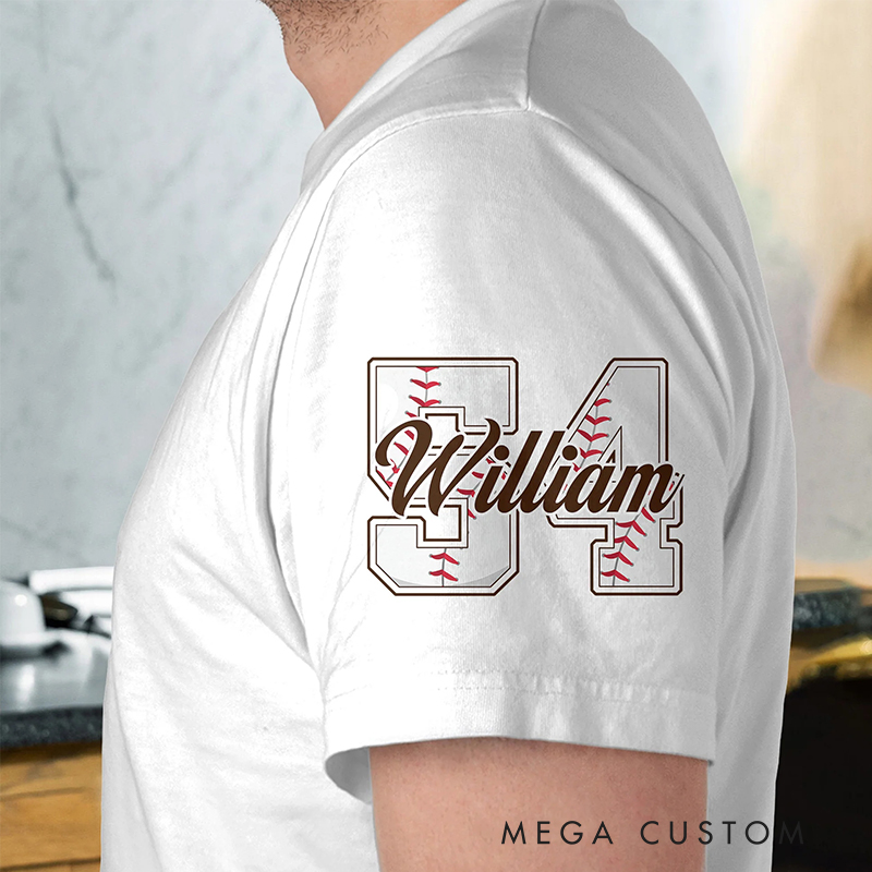 Personalized Baseball and Faith T-Shirt with Philippians 4:13 and Custom Name Christian Sports Gift Religious Gift for Baseball Lover