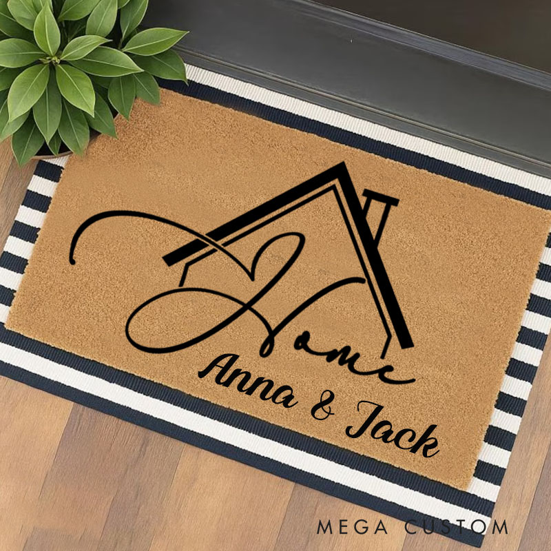 Personalized Home Doormat Custom Welcome Mat Durable Coir Rug for Front Door Housewarming Gift for Grandparents Family or New Homeowners