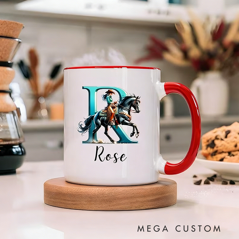 Personalized Name Cowgirl Birthday Mug Equestrian Gift Horse Gifts for Girl Custom Coffee Cup Gift for Horse Lover Horse mom Western Gifts