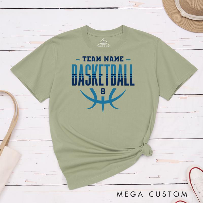 Personalized Basketball Team T-Shirts Customizable with Team Name Player Number Bold Typography and Modern Basketball Graphic Design for a Stylish and Unified Look