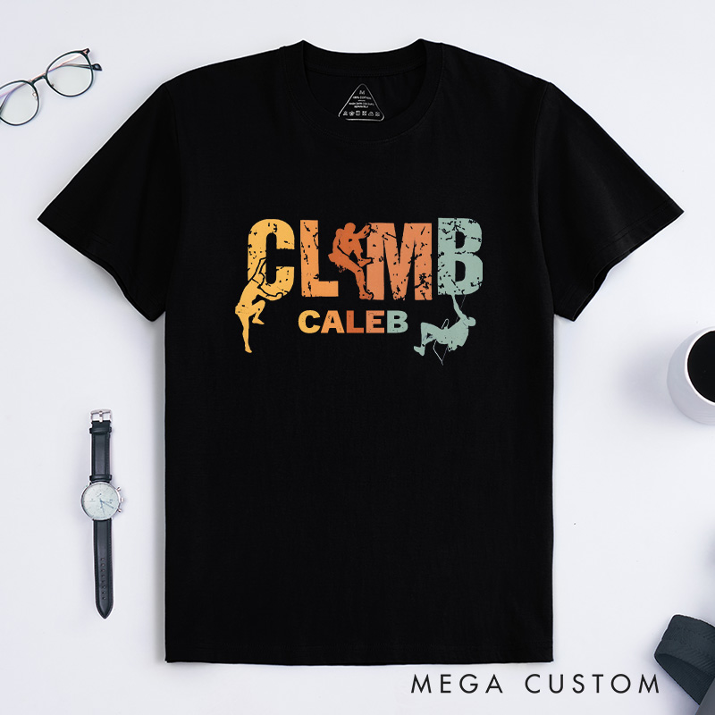  Personalized Climb Shirt Vintage Climbing Shirt Cool Sport Shirt Mountaineering Boulderer T-shirt Funny Gift For Climbers