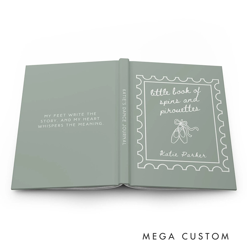 Personalized A5 Little Ballerina Hardcover Journal Custom Ballerina Notebook Choreography Studio Dancer Gift Recital or Team Gift for Ballerinas