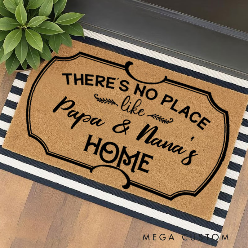 Personalized Welcome Doormat There Is No Place Like Home Doormat Housewarming New Home Gift for Grandparent