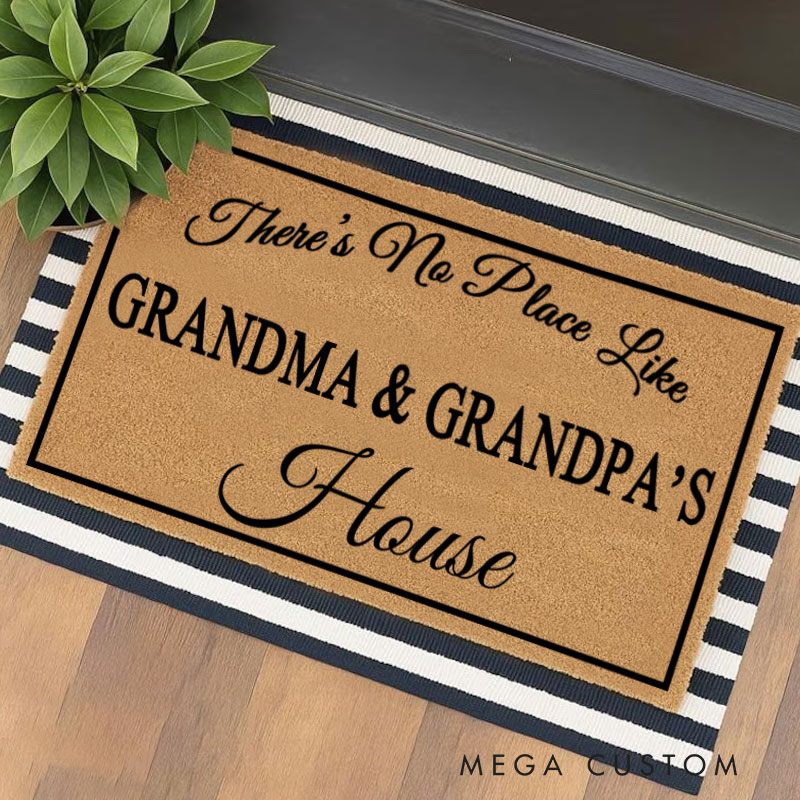 Personalized Welcome Doormat There Is No Place Like Home Doormat Housewarming New Home Gift for Grandparent