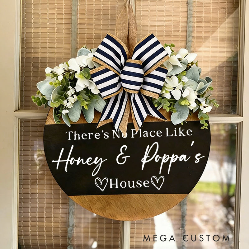 Personalized There's No Place Like Sign Front Door Sign For Grandma Gift For Grandma Front Door Decor Front Door Sign Grandma Gift Grandparents Sign