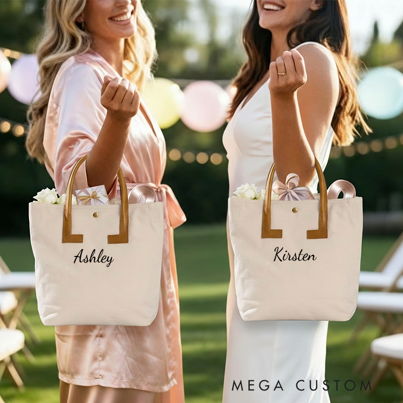 Personalized Canvas Tote Bag with Name Custom Name Bag Canvas Tote Bag Gift for Her Gift for Mother Wife