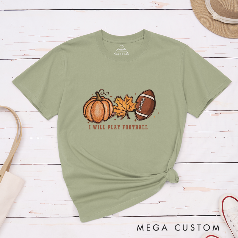 Personalized American Football and Rugby Autumn Game Day T-Shirts with Featuring Custom Number-Fall, Football, and Fun
