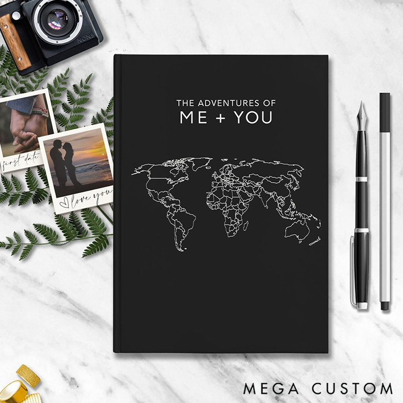 Personalized Couple's A5 Travel Journal Notebook for Couple Valentines Gift