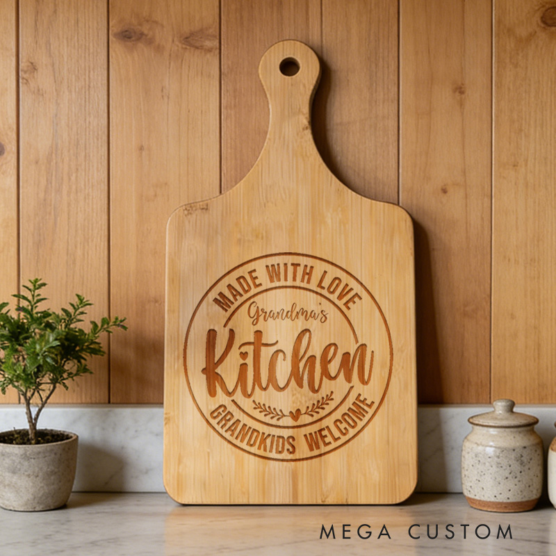 [Copy]Personalized Grandma's Kitchen Cutting Board Custom Engraved Cutting Board for Grandma Gifts Home Decor Cooking Anniversary Birthday