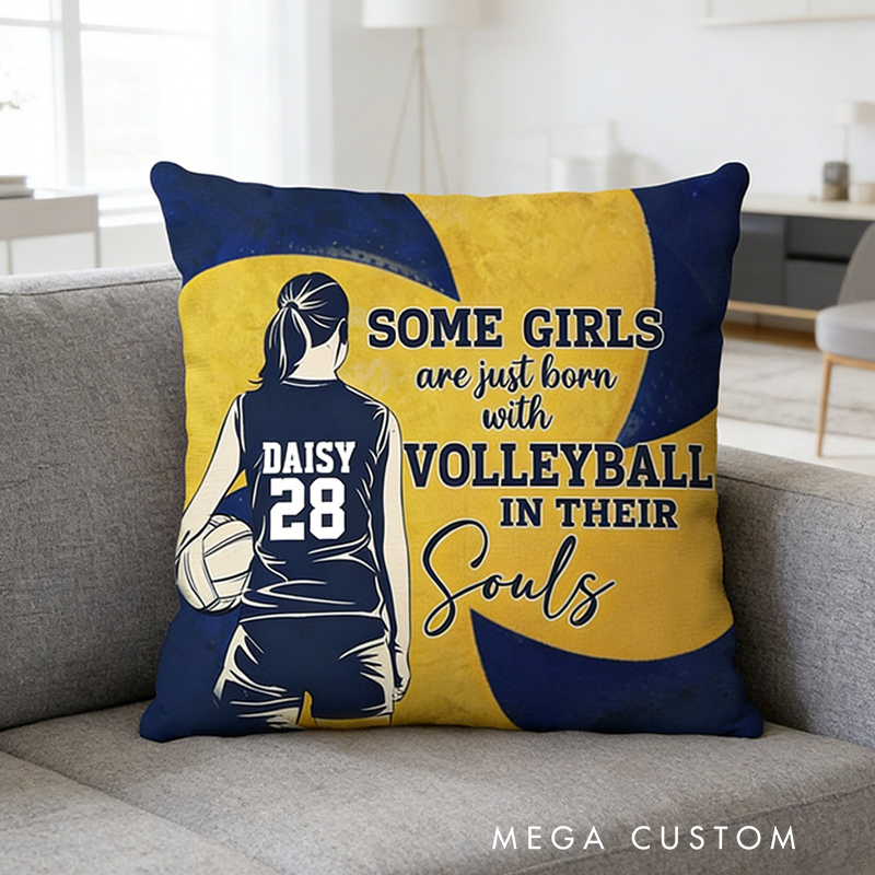 Personalized Volleyball Pillow with Custom Name and Number for Players and Fans  