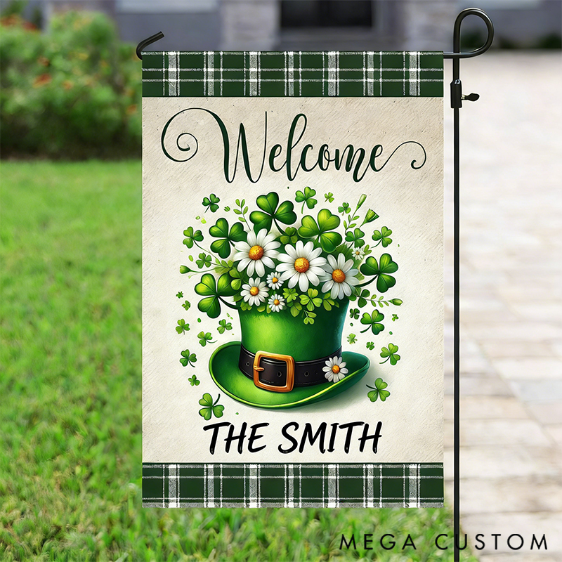 Personalized Patrick's Day Garden Flag & House Flag Welcome Patrick's Day Outdoor Decor Yard Decor Gift for Gardening Lovers