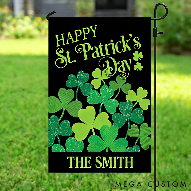 Personalized St Patrick's Day Garden Flag & House Flag Gift for Gardening Lovers St Patricks Day Irish Outdoor Decoration