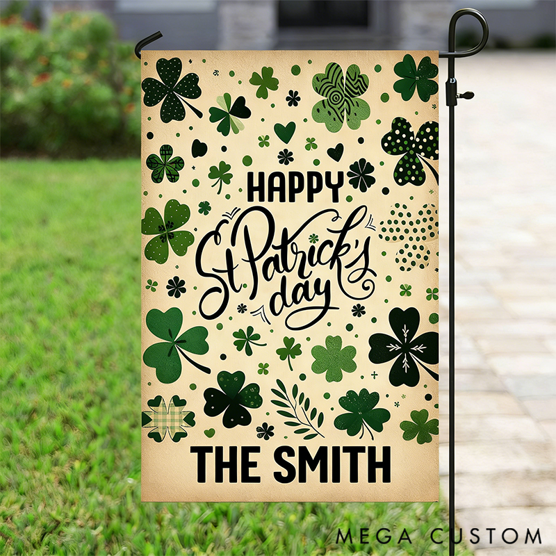 Personalized Full of Lucky Charms St Patrick's Day Garden Flag & House Flag Gift for Gardening Lovers