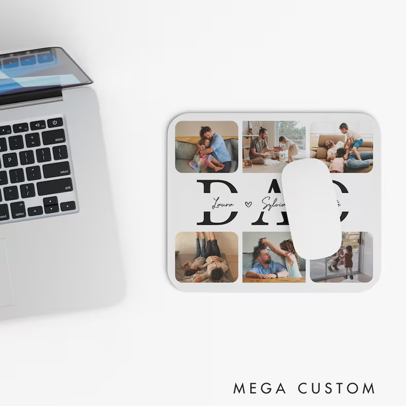 Personalized Dad Gift Custom Mousepad Fathers Day Gift for Dad Dad Birthday Gift from Kids Husband Gift Unique Mouse Pad