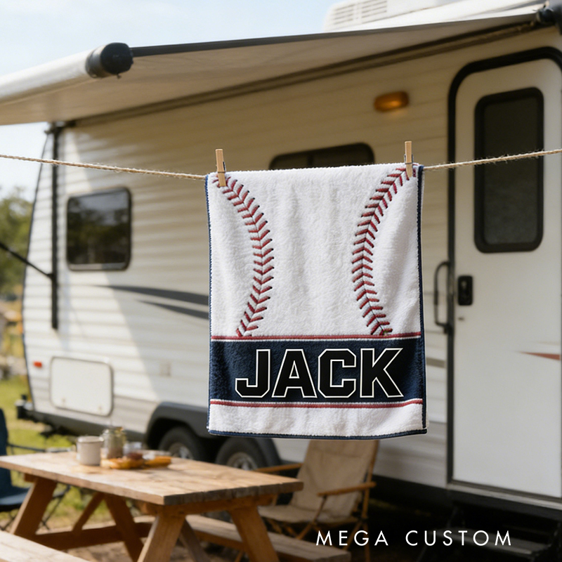 Personalized Baseball Towel with Custom Name for Baseball Enthusiasts