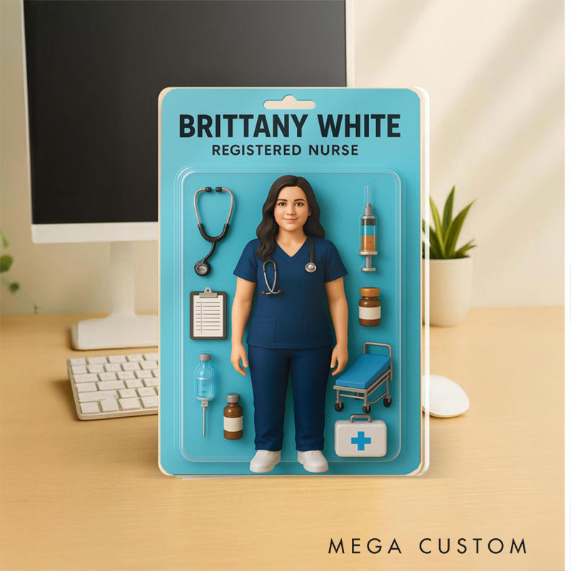 Personalized Nurse Gifts Custom Name and Title Acrylic Plaque Nurse Figure Block Graduation or Appreciation Gift for RN or Medical Staff