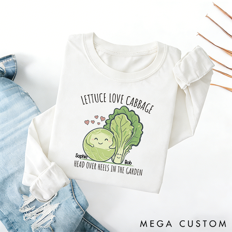 Personalized Lettuce Love Cabbage Gardening Classic Sweatshirts Cute Valentine Gardening Lover Gift