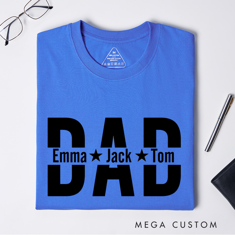 Personalized Dad Shirt With Kids Names Custom Dad T-Shirt Personalized Dad Shirt Father's Day Shirt New Dad Shirt Daddy Shirt Birthday Gift Dad Tee
