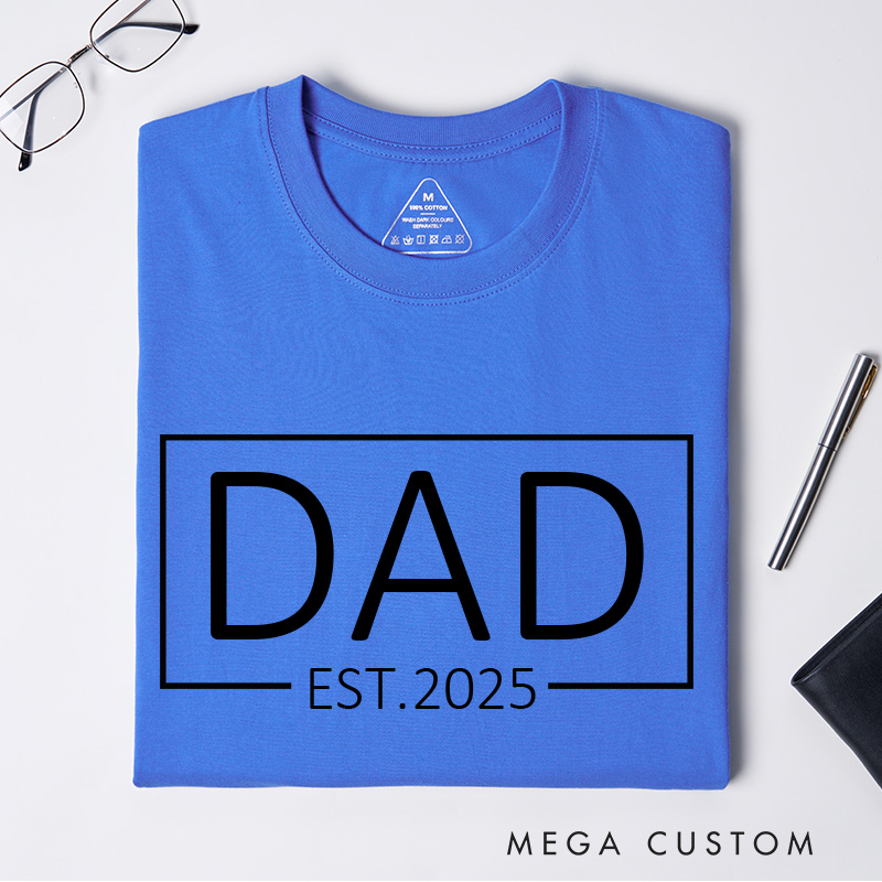 Personalized Dad T-Shirt Custom Father's Day Gift for New Dads Pregnancy Announcement Comfortable Cotton Shirt for Men Birthday Gift Idea