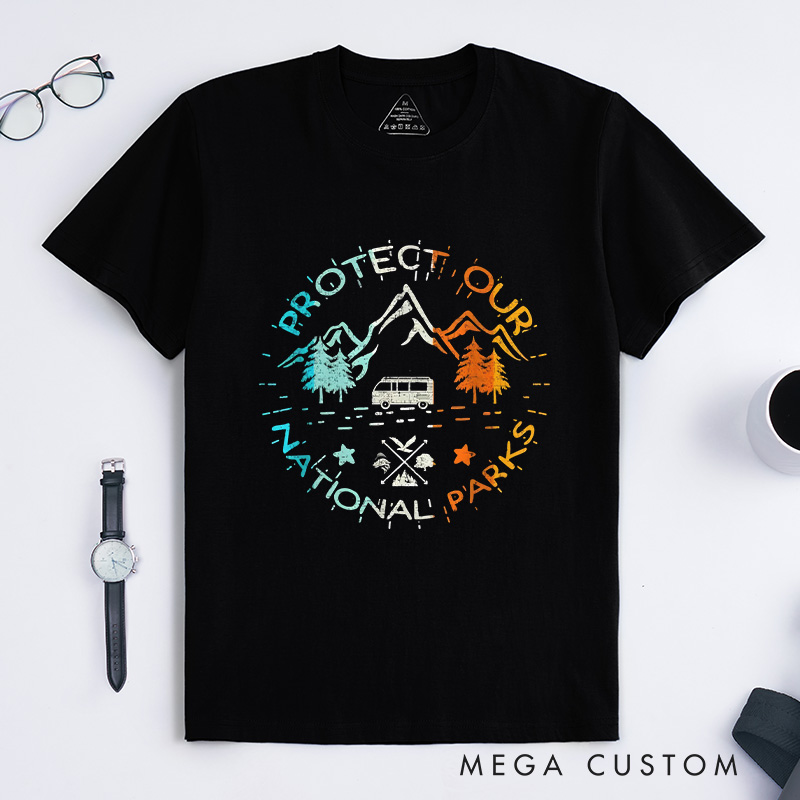 Personalized Protect Our National Parks T-Shirt Camping Hiking T-Shirt Gift for Outdoor Camping Adventure