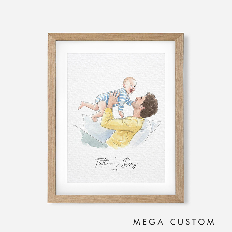 Personalized Hand-Drawn Painting from Photo Custom Watercolor Family Portrait from Photo Mother Father gift Gift from Daugther