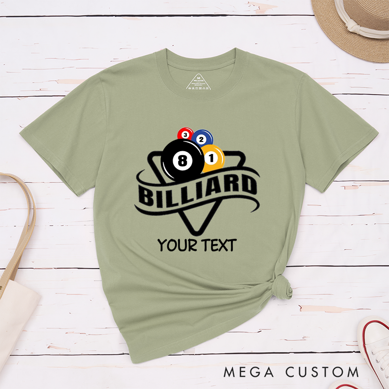Personalized Billiard and Pool T-Shirts with Custom Your Text - Rack Your Style