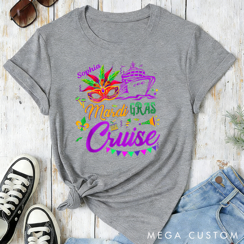 Personalized Mardi Gras Cruise 2026 Classic T-shirts Mardi Gras Trip Apparel Cruise Lover Gift