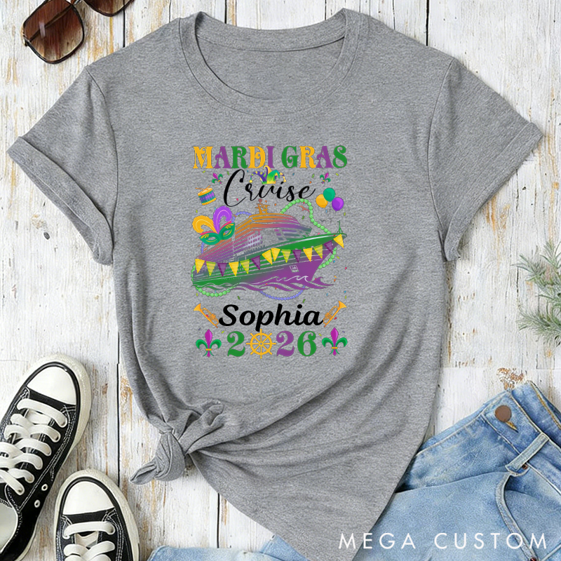 Mardi Gras Cruise 2026 Shirt, Mardi Gras Cruise Classic T-shirts, Mardi Gras Trip Classic T-shirts Mardi Gras Trip Apparel Cruise Lover Gift
