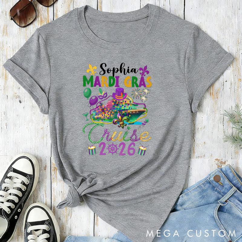 Personalized Mardi Gras Cruise 2026 Classic T-Shirt for St Patricks Day Saint Patricks Cruise Mardi Gras Trip Apparel Cruise Lover Gift