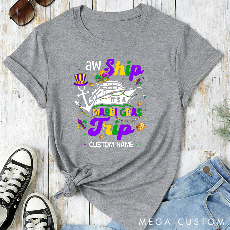 Personalized Mardi Gras Cruise Trip With Name Classic T-shirts Mardi Gras Vacation Mardi Gras Trip Apparel Cruise Lover Gift