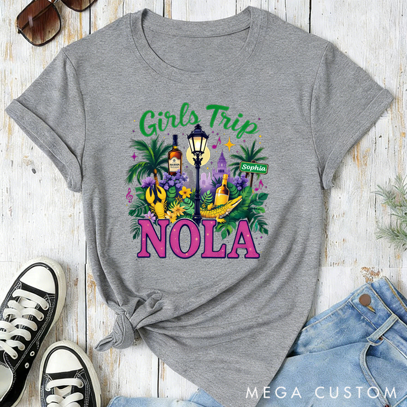 Personalized NOLA Girls Trip Classic T-shirts Girls Trip Shirt New Orleans Girls Weekend Trip Shirt Mardi Gras Trip Apparel Cruise Lover Gift