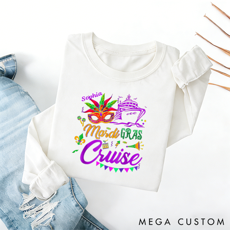 Personalized Mardi Gras Cruise 2026 Classic Sweatshirt Mardi Gras Trip Apparel Cruise Lover Gift