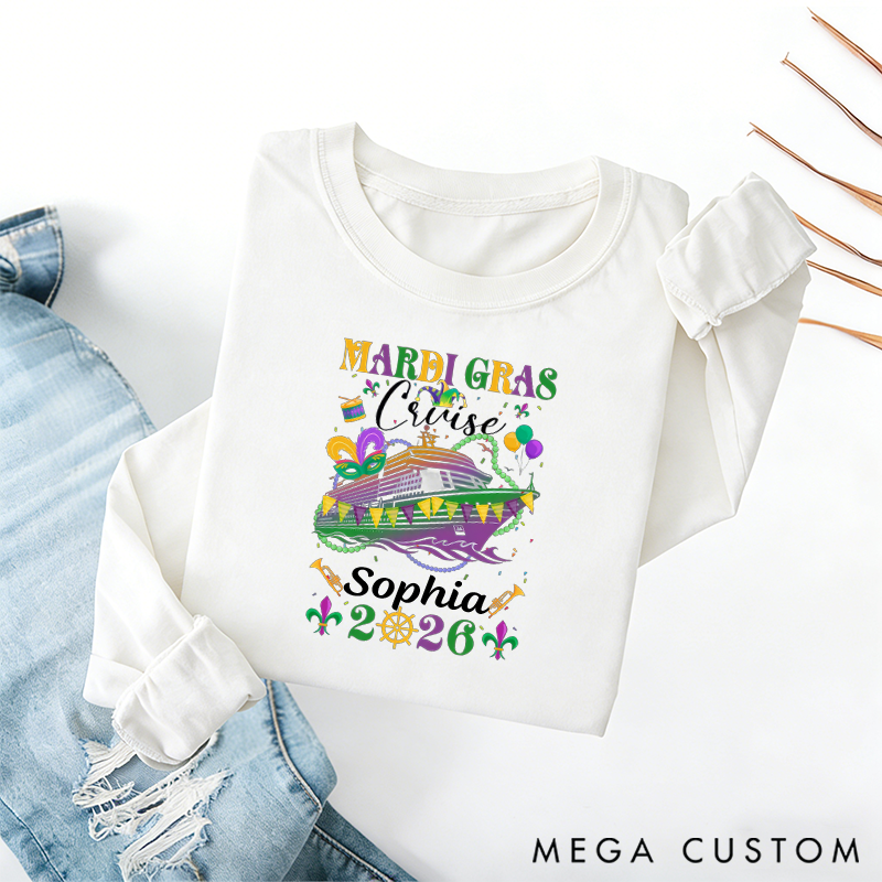 Mardi Gras Cruise 2026 Shirt, Mardi Gras Cruise Classic Sweatshirt, Mardi Gras Trip Classic T-shirts Mardi Gras Trip Apparel Cruise Lover Gift