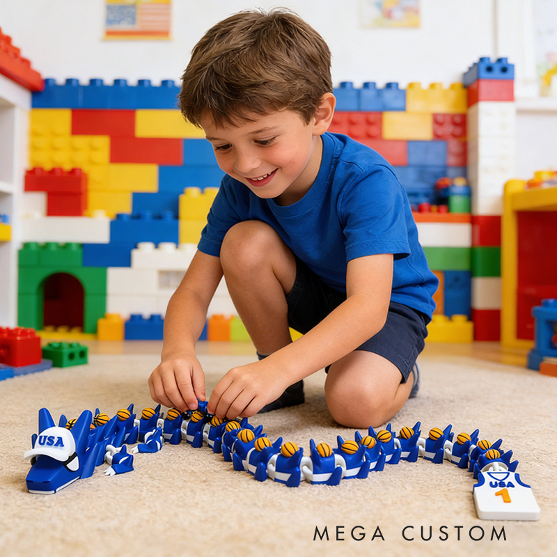 Personalized 3D Printed Basketball Dragon Toy with Custom Jersey for Basketball Loving Kids