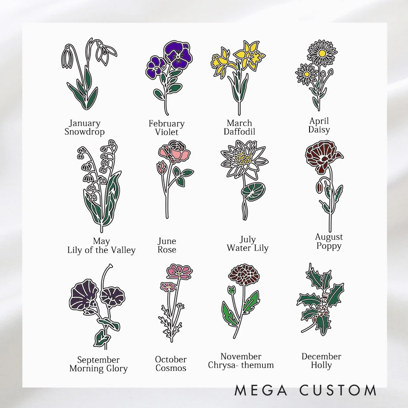 Personalized Watercolor Birth Flower Bookmark with Name Birthday Gift for Books Lover Reader Bookish