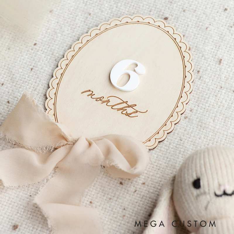 Personalized Wooden Baby Name and Milestone Plaques Custom Birth Announcement with Ribbon Options