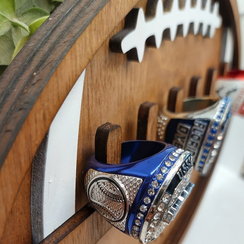 Personalized Football Ring Display Holder with Custom Name for Football Stars