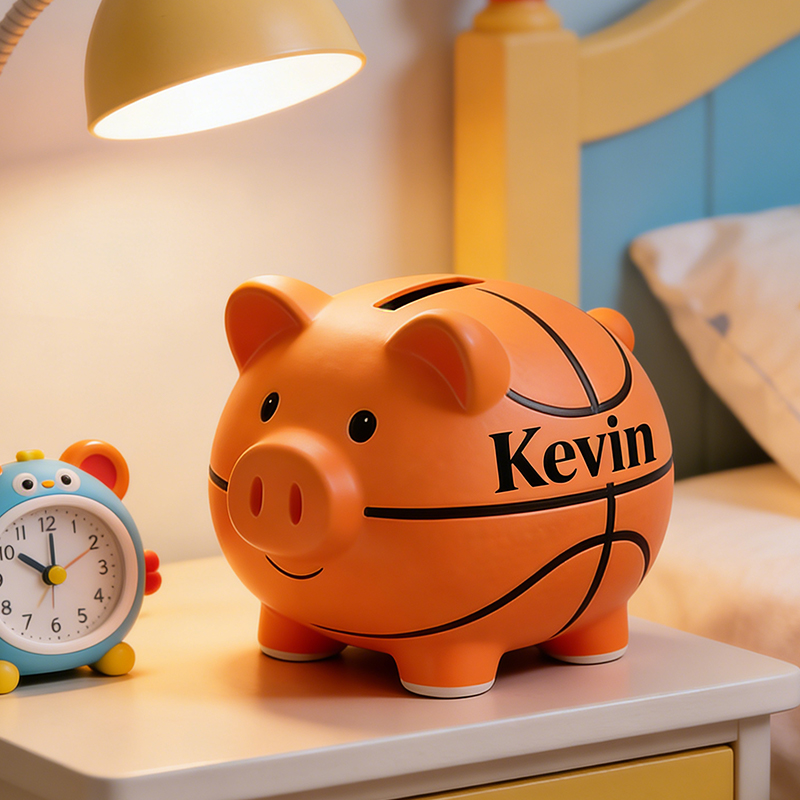 Personalized Basketball Piggy Bank with Custom Name Perfect for Kids 