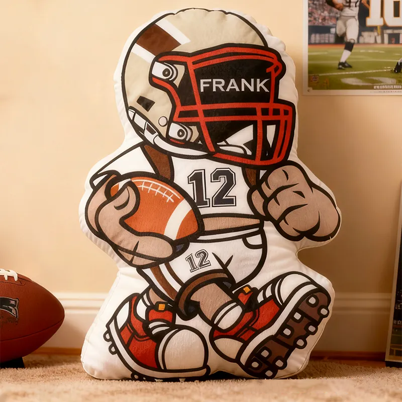 Personalized Football Player Pillow with Custom Name and Number Design