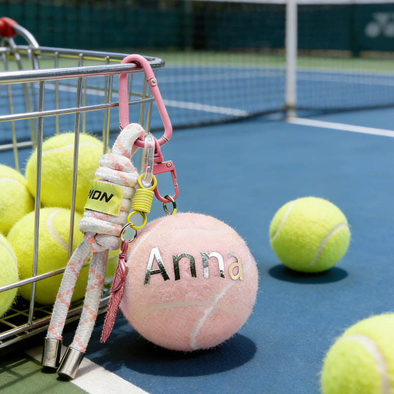 Personalized Tennis Ball Keychain with Name Bag Charm Christmas Birthday Team Gift for Coach Tennis Lovers Teammates