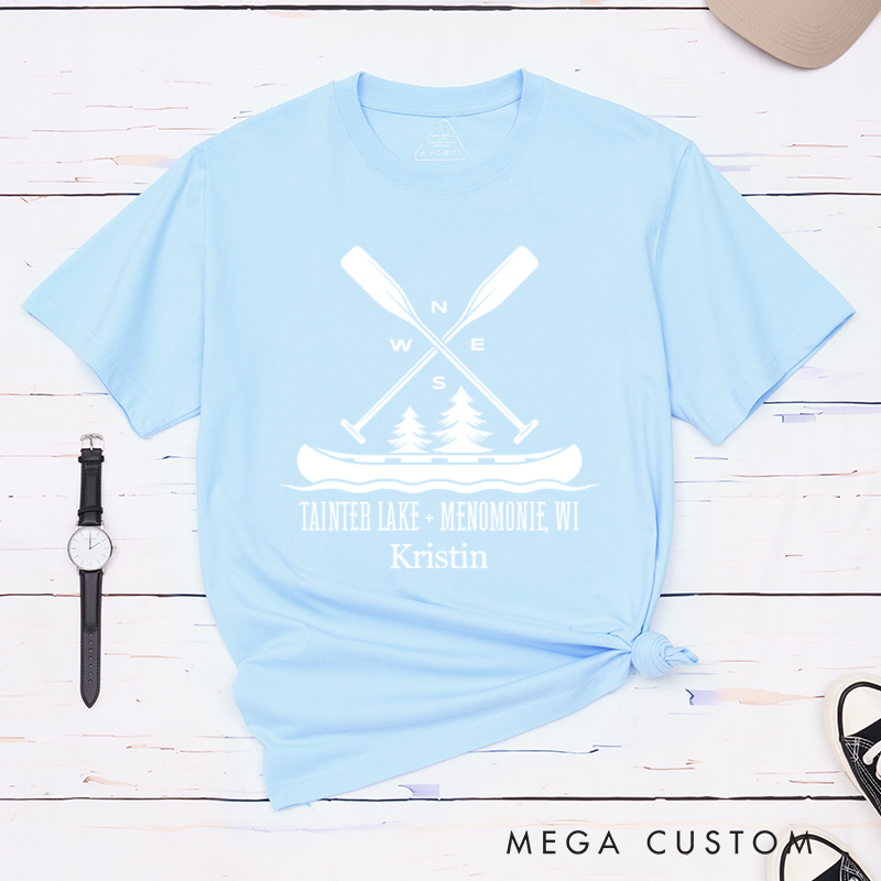Personalized Family Reunion T-Shirt Rustic Canoeing Shirt Gift for Camping Outdoors Lover