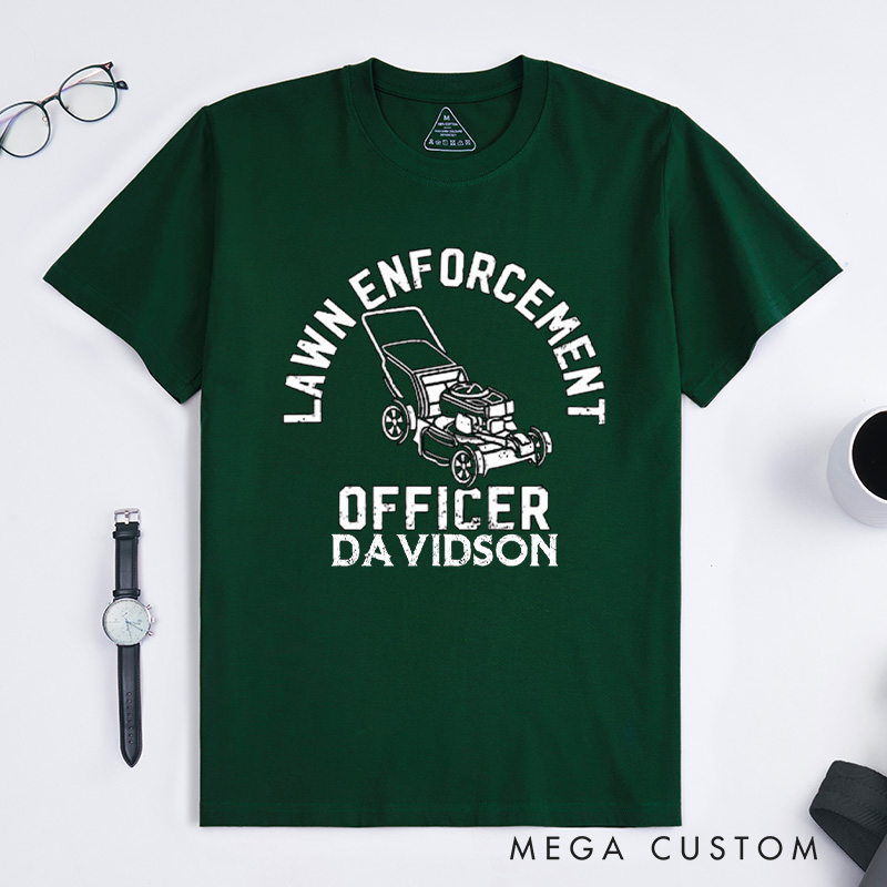 Personalized Lawn Enforcement Officer Classic T-Shirts Gardener Shirt Lawn Tee Aesthetic Shirt Gift for Garden Lovers