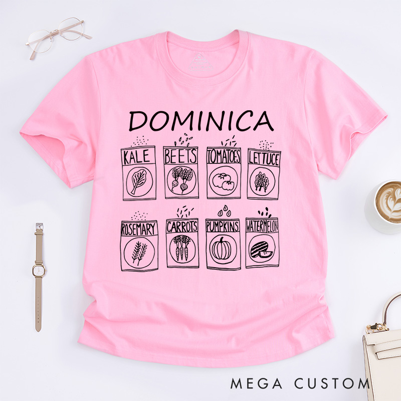 Personalized Garden Classic T-Shirts Kale Shirt Foodie Gift Gardening Gift Vegetable Shirt Plant Lover Shirt Gardening Gift