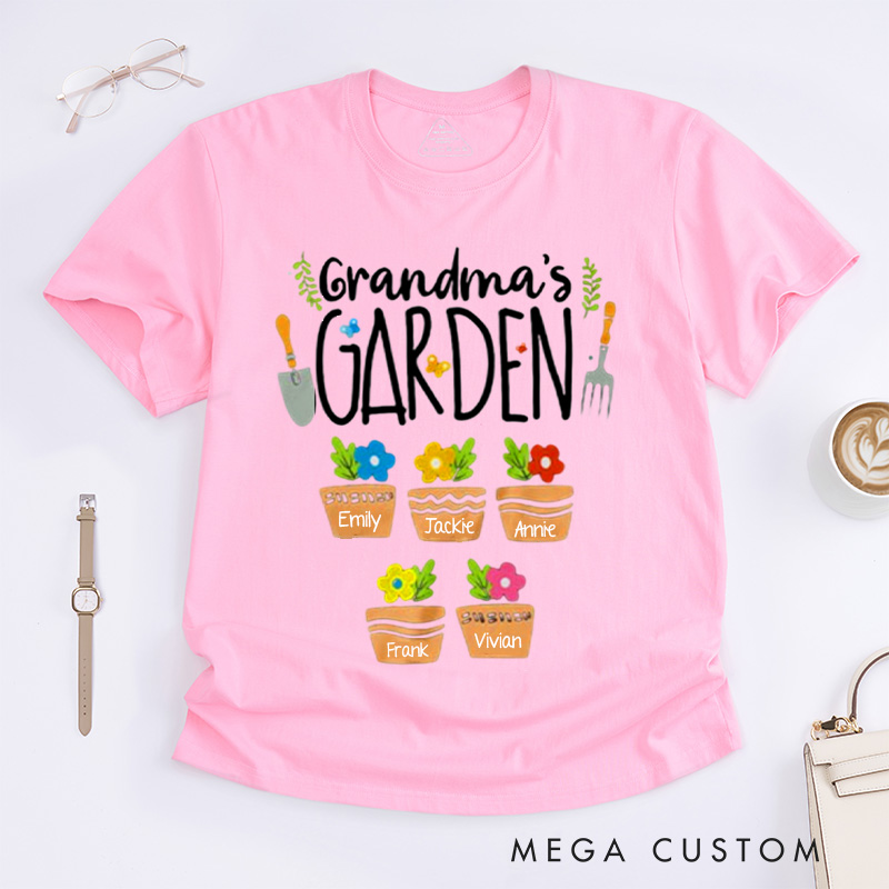 Personalized Grandma's Garden Classic T-shirts Grandma Gift Nana Shirt Oma Shirt Grandma Shirt Grandma Tee Gardening Gifts Mother's Day Gift